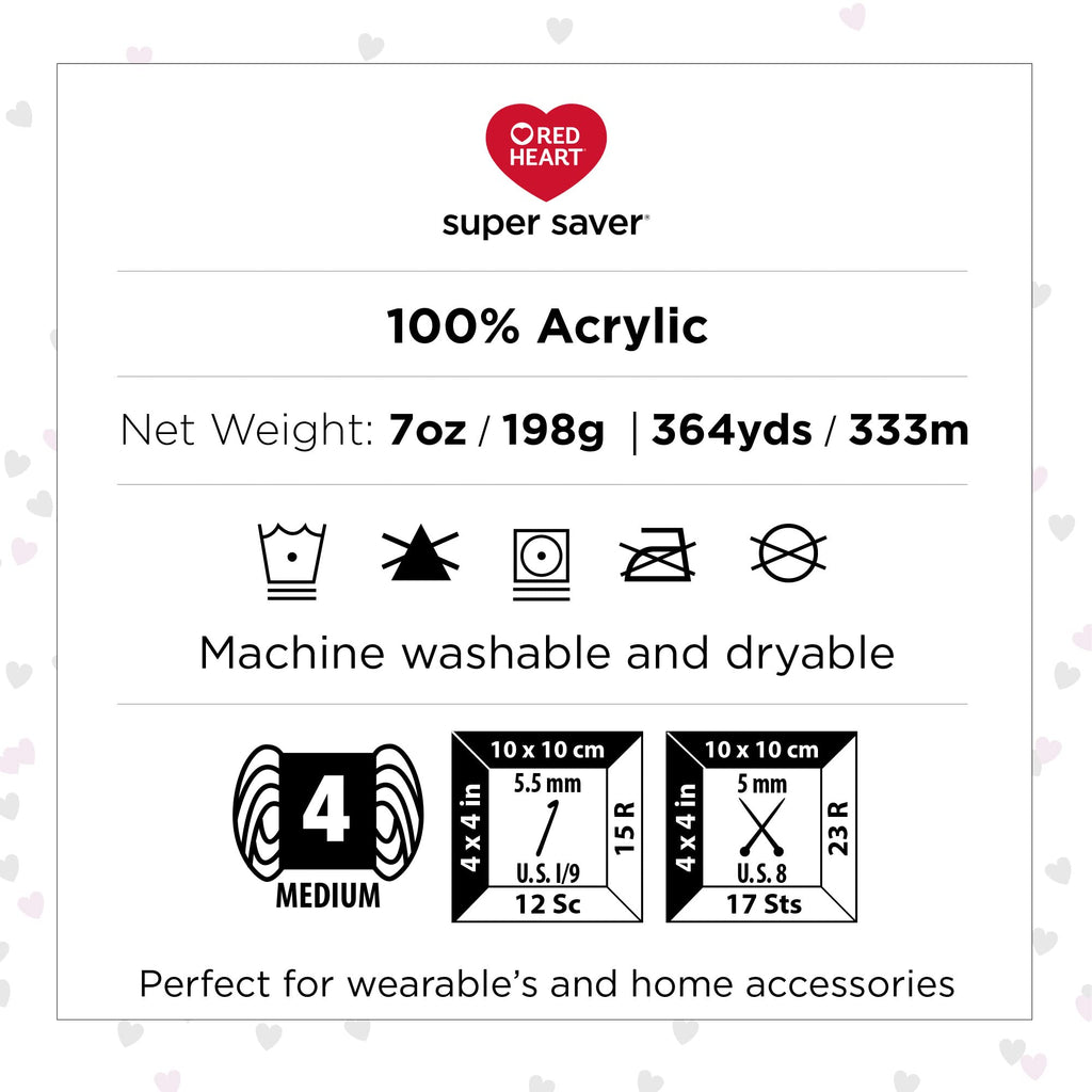 Red Heart Super Saver Yarn for Crocheting & Knitting, Cherry Red, Single Jansha Store