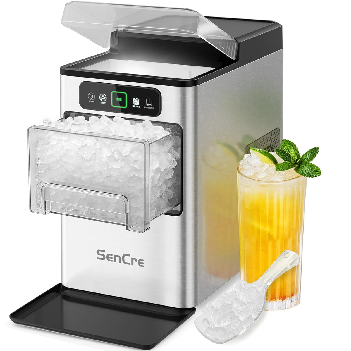 Nugget Ice Maker 40lbs/Day Countertop Ice Makers Chewable Pellet Ice Jansha Store