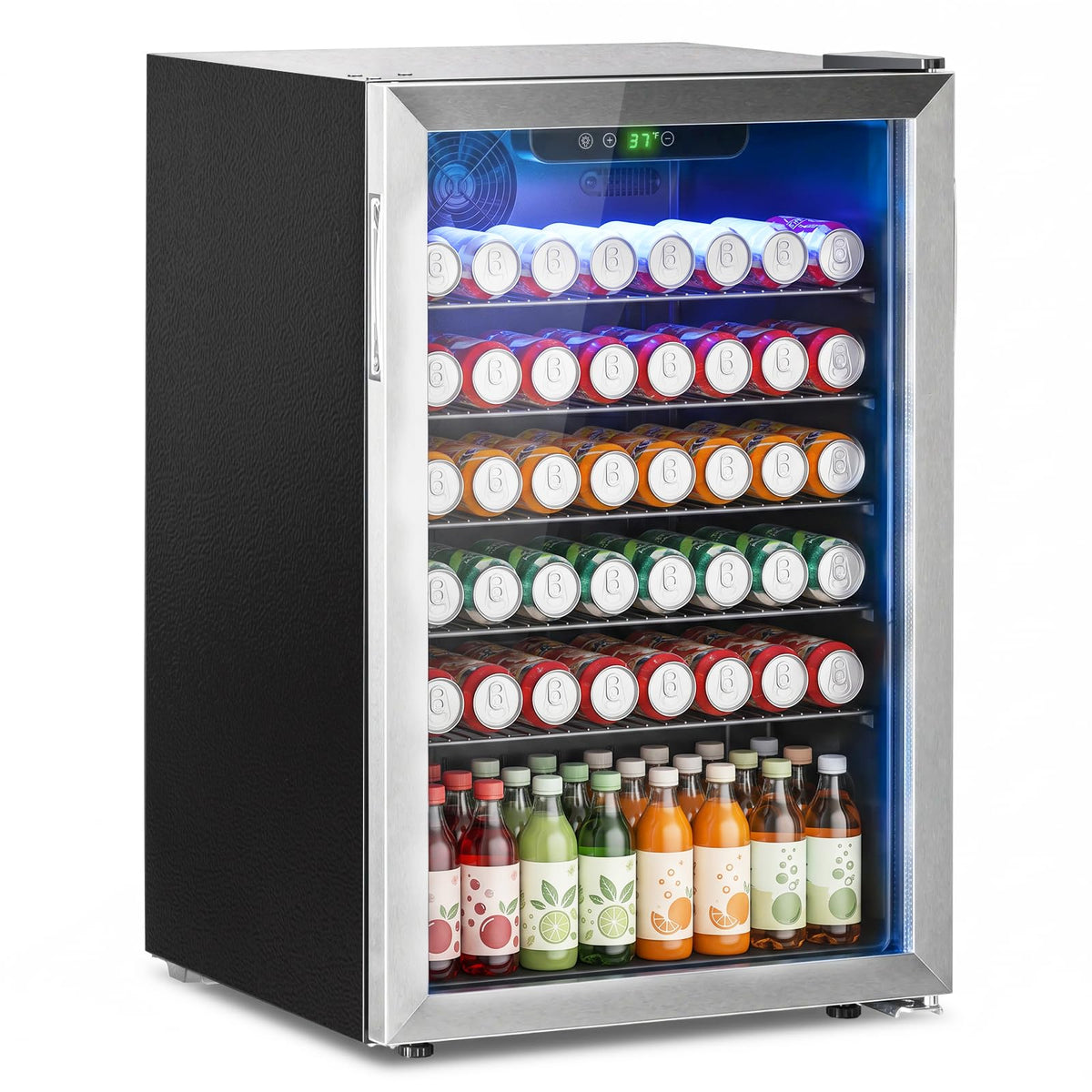 DOGHLY 1.7 Cu.ft Mini Fridge Glass Door, 72 Cans Beverage Refrigerator Jansha Store