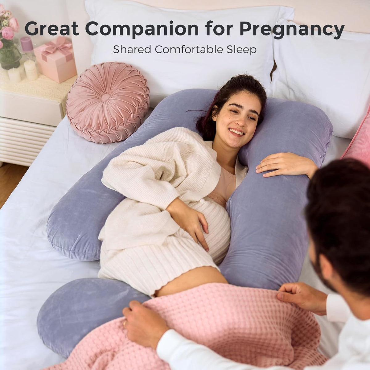 Momcozy Pregnancy Pillow for Sleeping - U Shaped Full Body Maternity Pillow Jansha Store