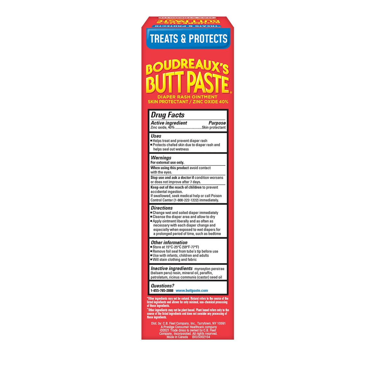 Boudreaux’s Butt Paste Maximum Strength Diaper Rash Cream, 4 Oz Jansha Store