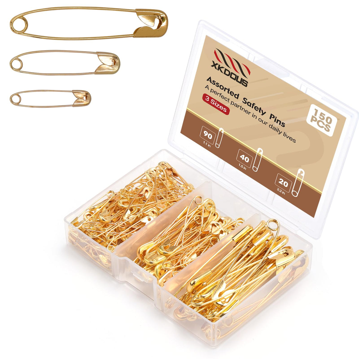 XKDOUS 3 Inch Large Safety Pins 100 pcs Silver Pins Bulk Jansha Store