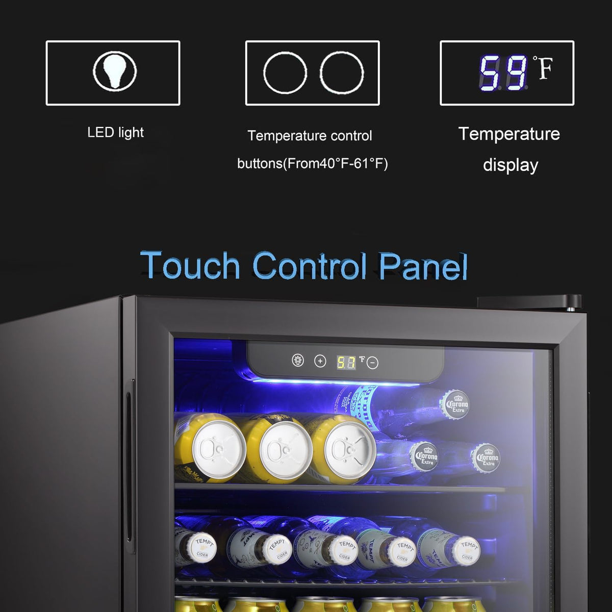 Antarctic Star Beverage Refrigerator Cooler 68 Can, Mini Fridge with Glass Door for Beer Drinks Wine,Freestanding Small Fridge with Electronic Temperature Control for Home and Bar,1.7 cu.ft Jansha Store