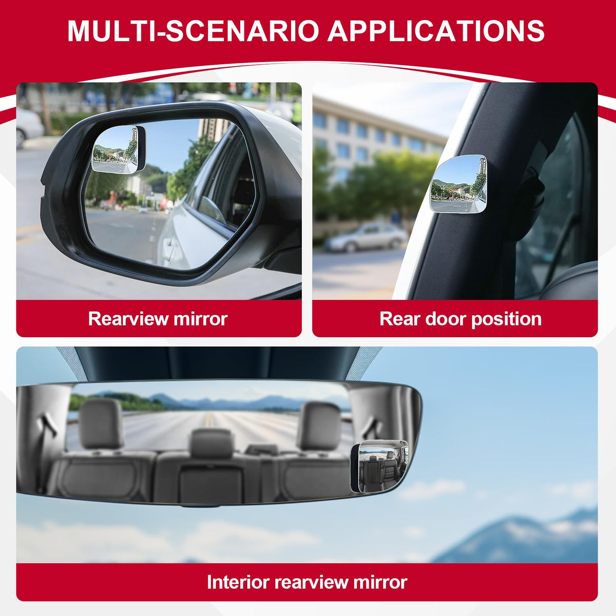 LivTee Blind Spot Mirror, 2" Round HD Glass Frameless Convex Rear View Mirrors Exterior Accessories with Wide Angle Adjustable Stick for Car SUV and Trucks, Pack of 2 Jansha Store