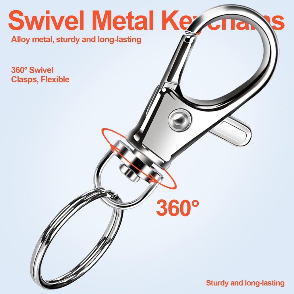 LEOBRO 70PCS Lobster Claw Clasps and Key Rings, 35PCS Keychains Clips and 35PCS Key Chain Ring, Keychain Making kit for Key Chain, Jewelry Making, Art Crafts, Silver Jansha Store