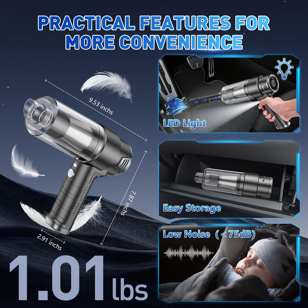 KMM Handheld Car Vacuum Cleaner, Hand Held Vacuum & Air Duster Jansha Store
