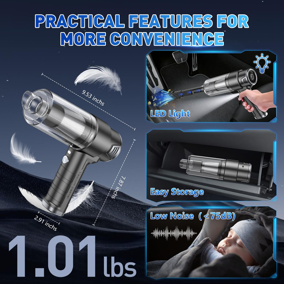 KMM Handheld Car Vacuum Cleaner, Hand Held Vacuum & Air Duster Jansha Store