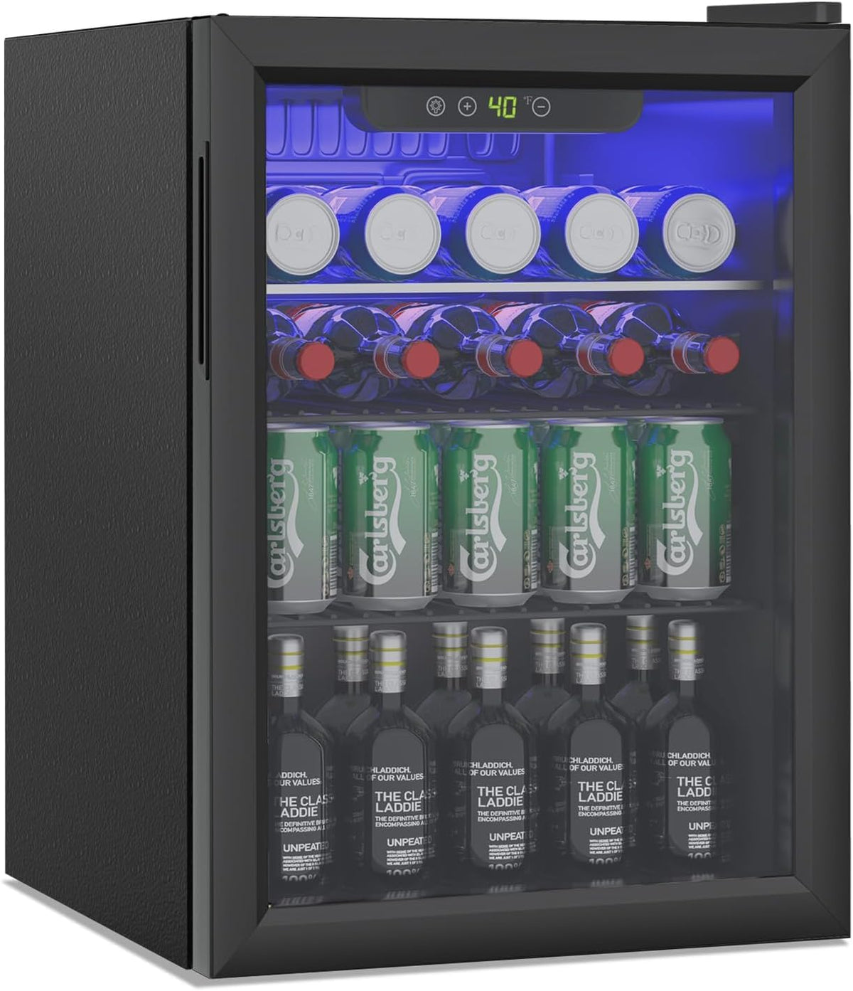 Erivess 24 Can Mini Fridge, 0.6 Cu.ft Beverage Refrigerator Cooler, Black Jansha Store