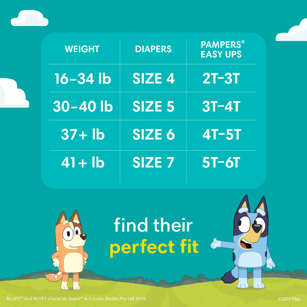 Easy Ups Girls & Boys Potty Training Pants, Size 7 (5T-6T), 84 Count, Bluey Absorbent Pull Up Training Underwear, Up to 100% Leakproof Day and Night, Hypoallergenic Jansha Store
