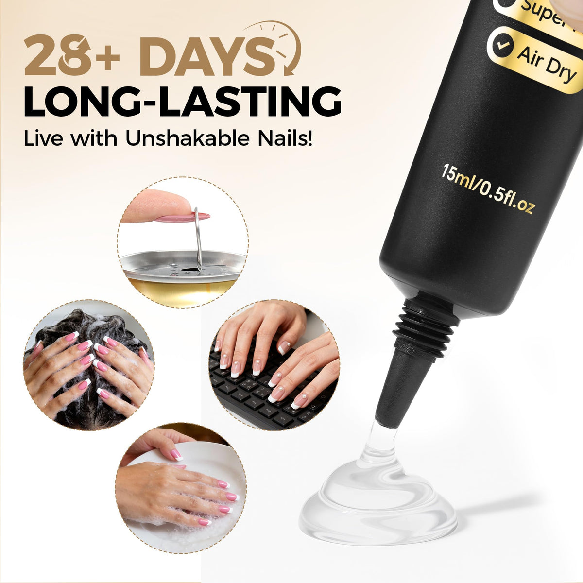 UNA GELLA Short Almond Nail Tips 504PCS Short Fake Nails Soft Press Ons Jansha Store