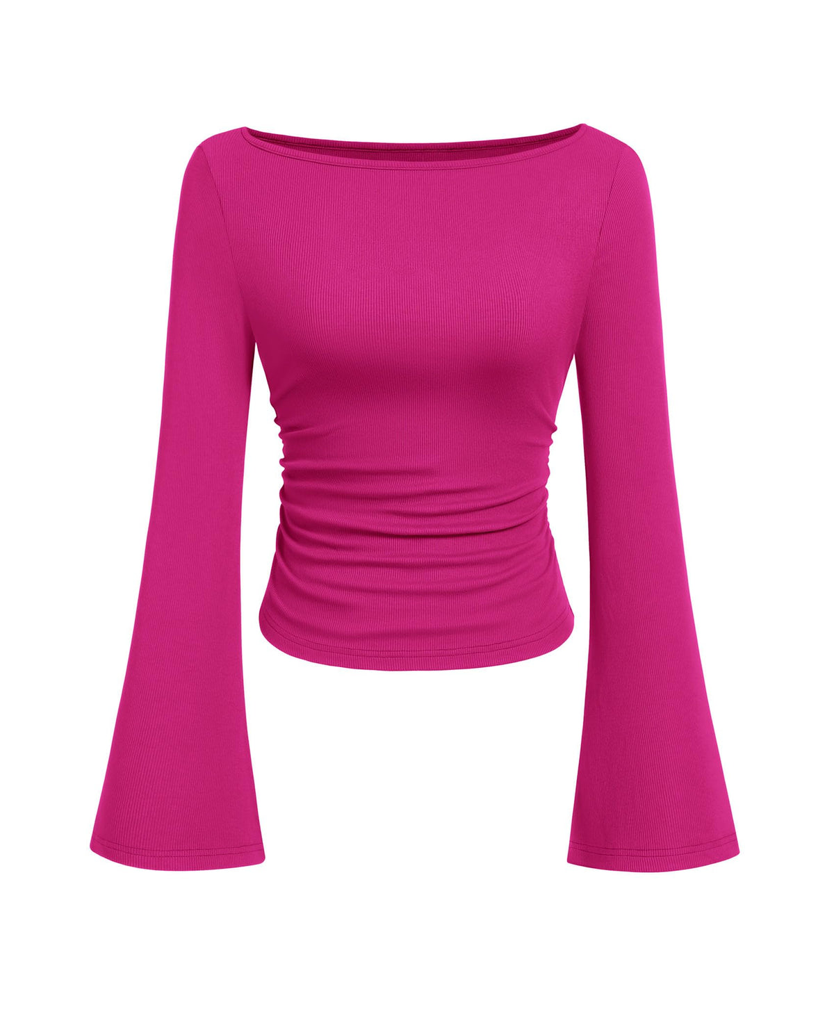 PRETTYGARDEN Womens Bell Long Sleeve Ribbed Knit Tops Jansha Store