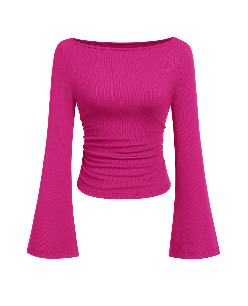 PRETTYGARDEN Womens Bell Long Sleeve Ribbed Knit Tops Jansha Store