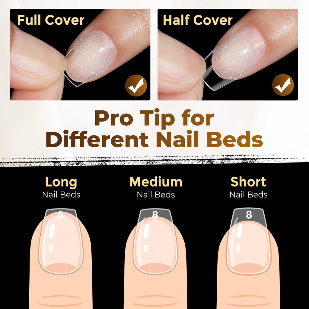 UNA GELLA Short Almond Nail Tips 504PCS Short Fake Nails Soft Press Ons Jansha Store