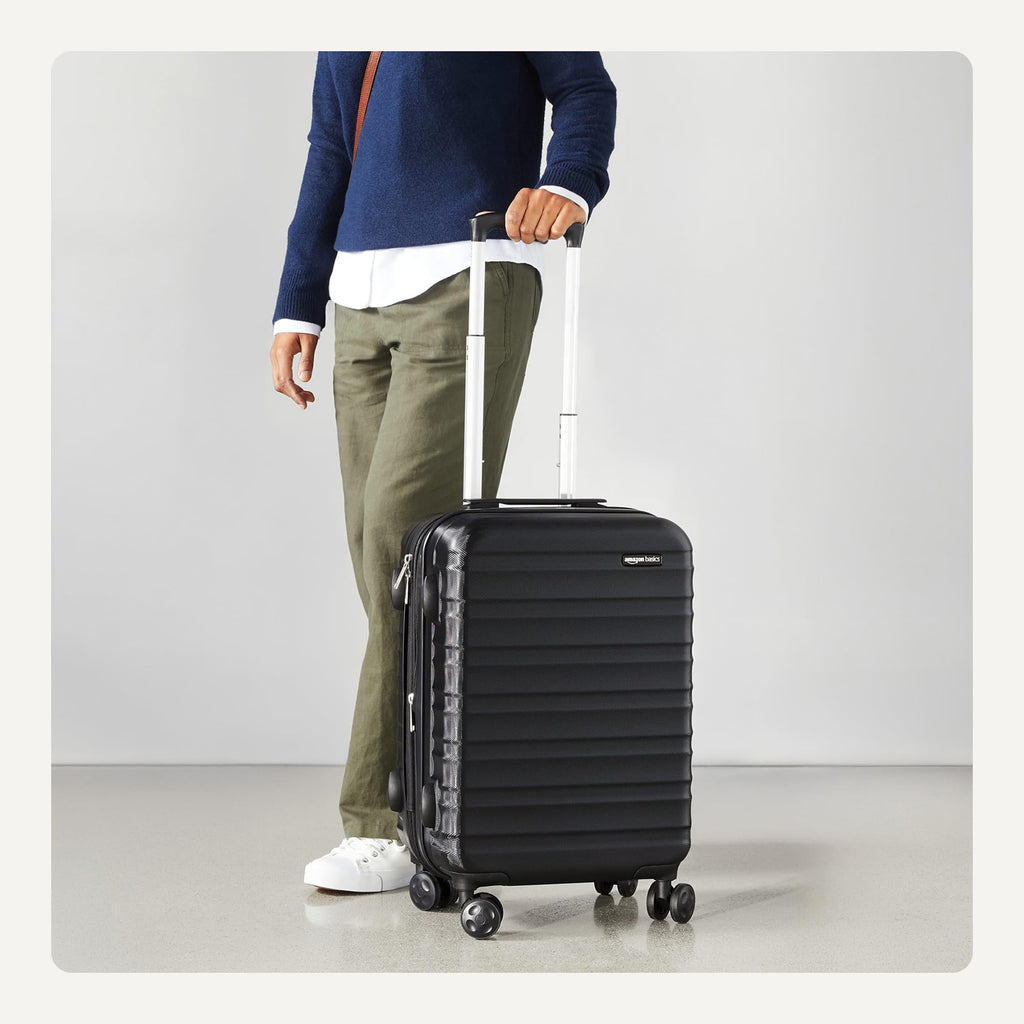 Amazon Basics 3-Piece Hardshell Suitcases Set (21", 26", 30"), Expandable For Up to 25% More Space, With Scratch-Resistant Finish, Four Multi-Directional Wheels, Rose Gold Jansha Store