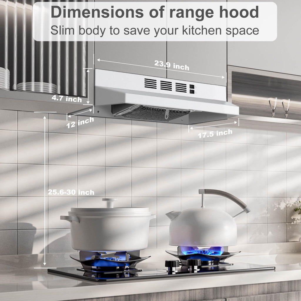 SNDOAS Black Range Hood 36 inch,Ductless Under Cabinet Range Hood Included Carbon Sponge Filter,Ducted Optional,Kitchen Hood 36 inch with 2 Vents,2 Speeds,Hard Wired Stove Vent Jansha Store