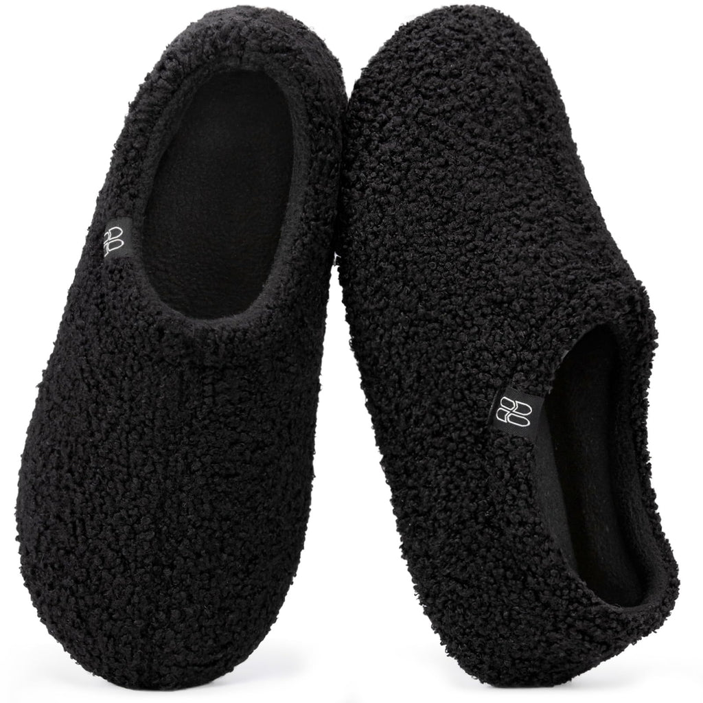 HomeTop Women's Fuzzy Curly Fur Fleece Lining Memory Foam Loafer Slippers Jansha Store