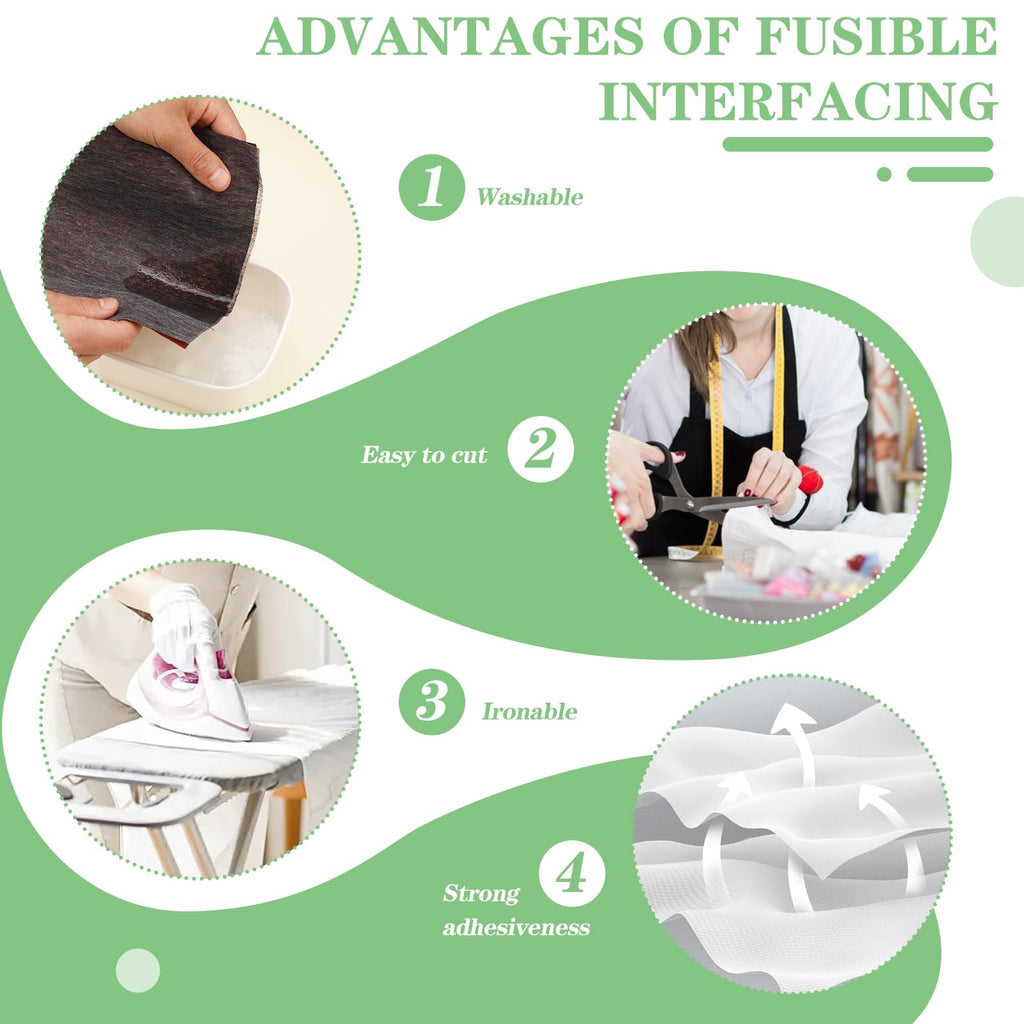 Medium Weight Interfacing Fabric for Sewing Iron On Fusible Interfacing Jansha Store
