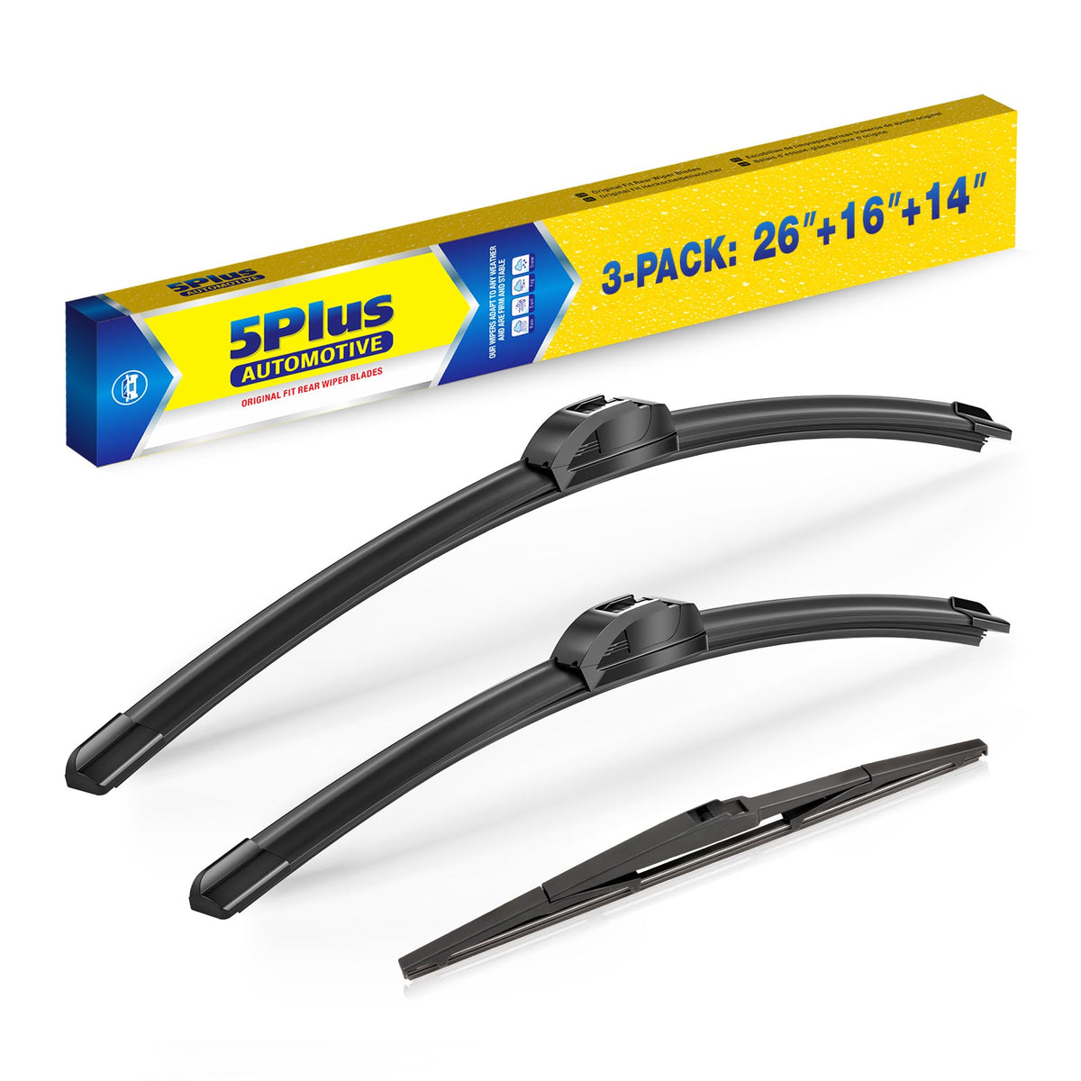 5 PLUS 20" Wiper Blades 2 Pack for J/U HOOK Front Arms,Premium All-Seasons Jansha Store