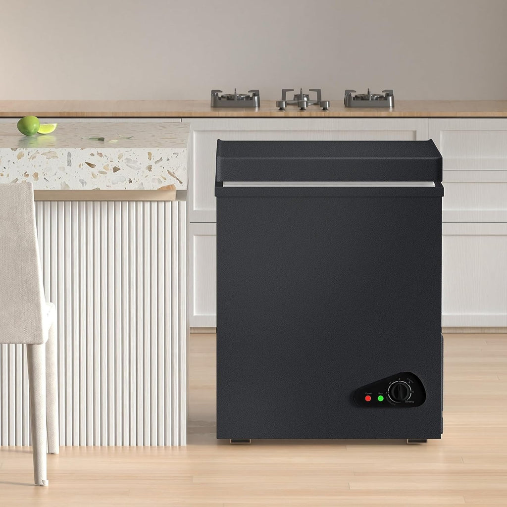 TABU 5.0 Cubic Feet Chest Freezer, Compact Deep Freezer, Black Jansha Store