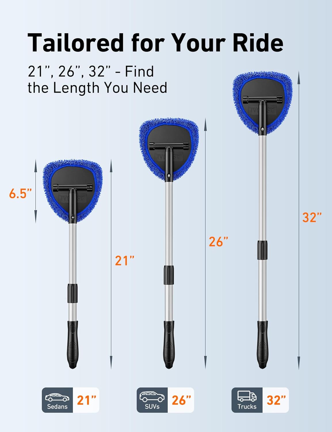 AstroAI Windshield Cleaner Tool & Car Interior Detailing Kit, Blue, 21 in Jansha Store