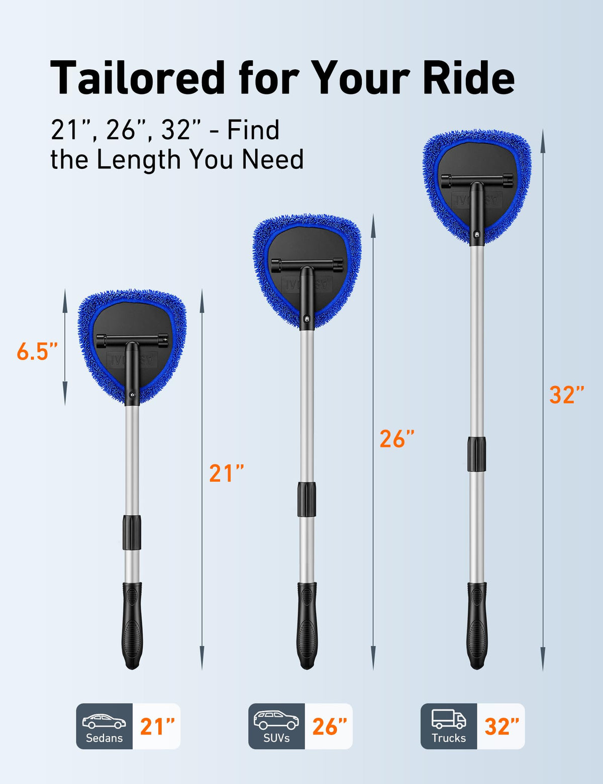 AstroAI Windshield Cleaner Tool & Car Interior Detailing Kit, Blue, 21 in Jansha Store