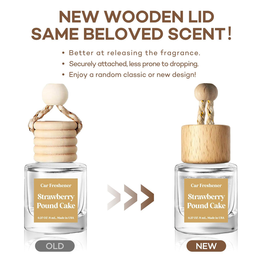 C Classy Car Air Freshener Hanging 2 Pack, Mahogany Teakwood Essential Oil Diffuser, Cute Glass Bottle, Long-Lasting Fragrance Car Accessories for Women & Men, Made in USA Jansha Store