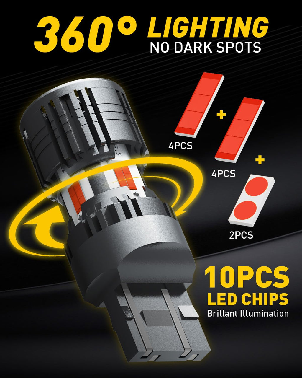 AUXITO 912 921 LED Bulb for Backup Light Reverse Lights High Power 2835 15-SMD Chipsets Error Free T15 906 922 W16W Bulbs, 6000K White, Automotive Light Bulbs (Upgraded, Pack of 2) Jansha Store