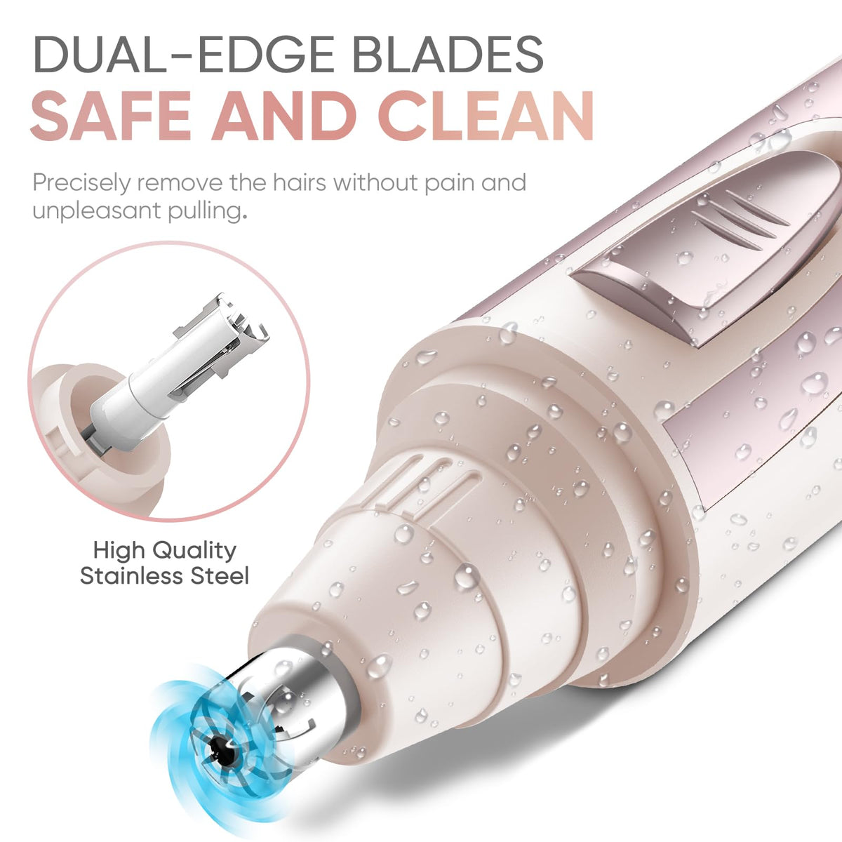 Ear and Nose Hair Trimmer Clipper - 2026 Professional Painless Eyebrow & Facial Hair Trimmer for Men Women,Battery-Operated Trimmer with IPX7 Waterproof,Dual Edge Blades for Easy Cleansing Black Jansha Store