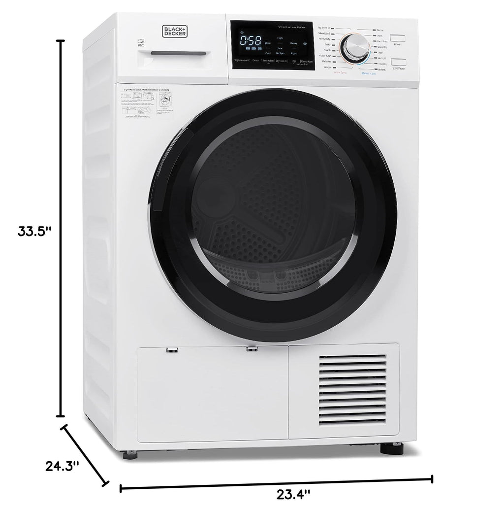 BLACK+DECKER 2.65 Cu. Ft. Portable Dryer, 8.8 lb. Capacity, BCED26, White Jansha Store