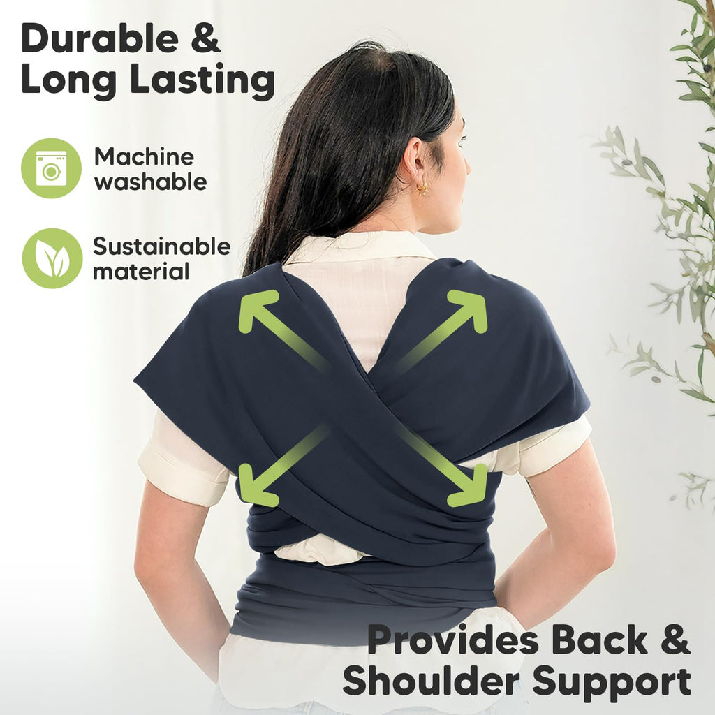 KeaBabies Baby Wrap Carrier, All in 1 Original Baby Carrier, Trendy Black Jansha Store