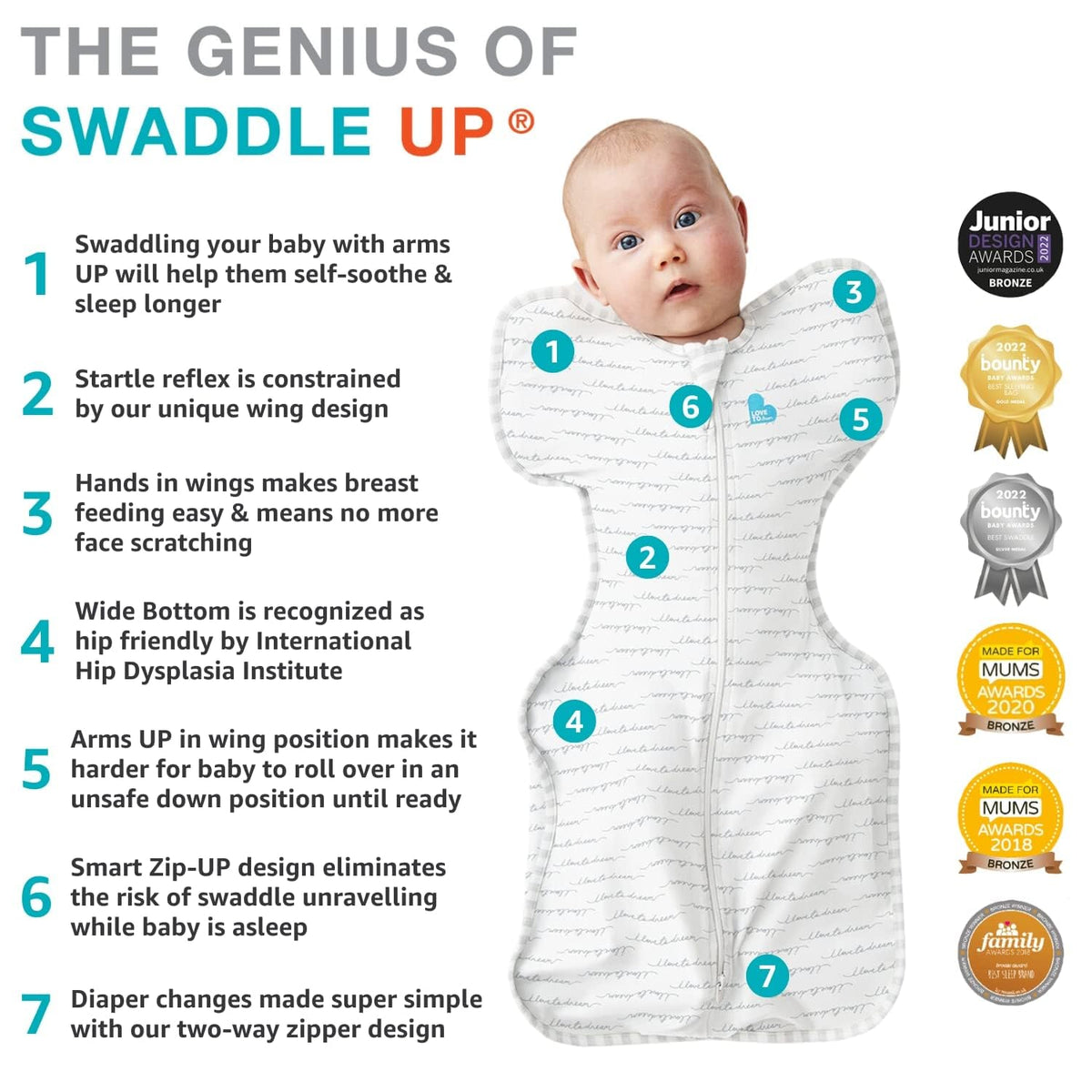 Love to Dream Swaddle Up Bamboo Baby Sleep Sack | 1.0 TOG, 13-19lbs, Blue Jansha Store