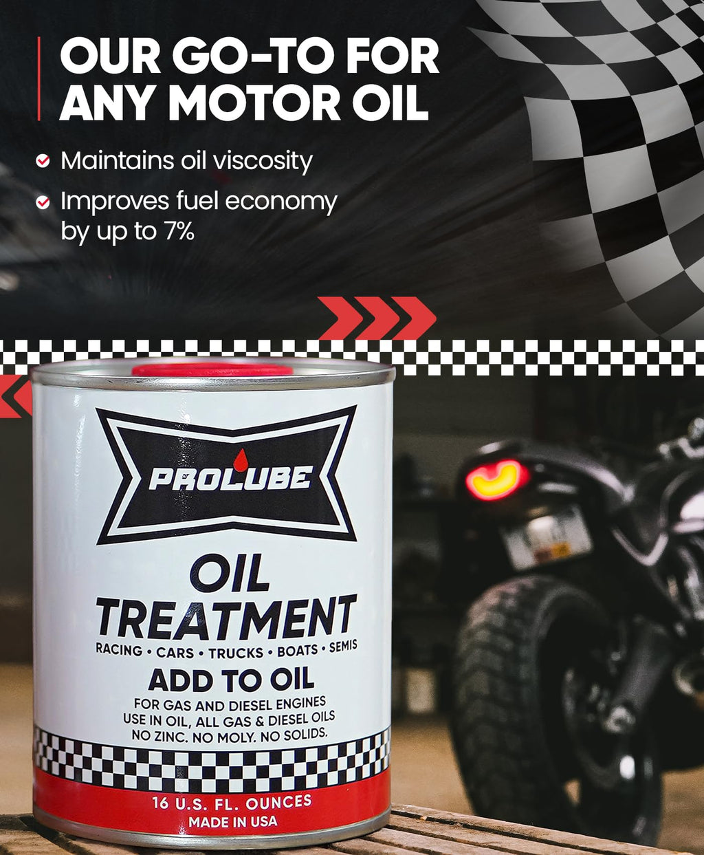 Prolube Oil Treatment - Engine Oil Additive for Gas & Diesel Engines - Reduces Wear, Noise, Vibration - Boosts Fuel Economy & Horsepower - Works on Transmissions & Differentials (1QT) Jansha Store