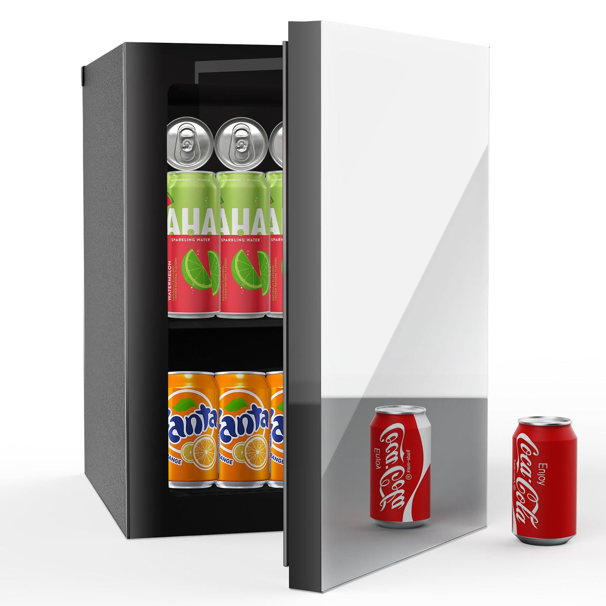 Erivess 24 Can Mini Fridge, 0.6 Cu.ft Beverage Refrigerator Cooler, Black Jansha Store