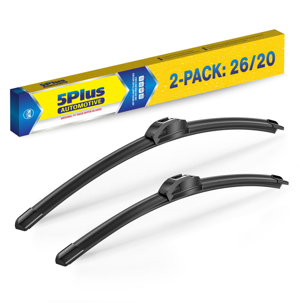 5 PLUS 20" Wiper Blades 2 Pack for J/U HOOK Front Arms,Premium All-Seasons Jansha Store