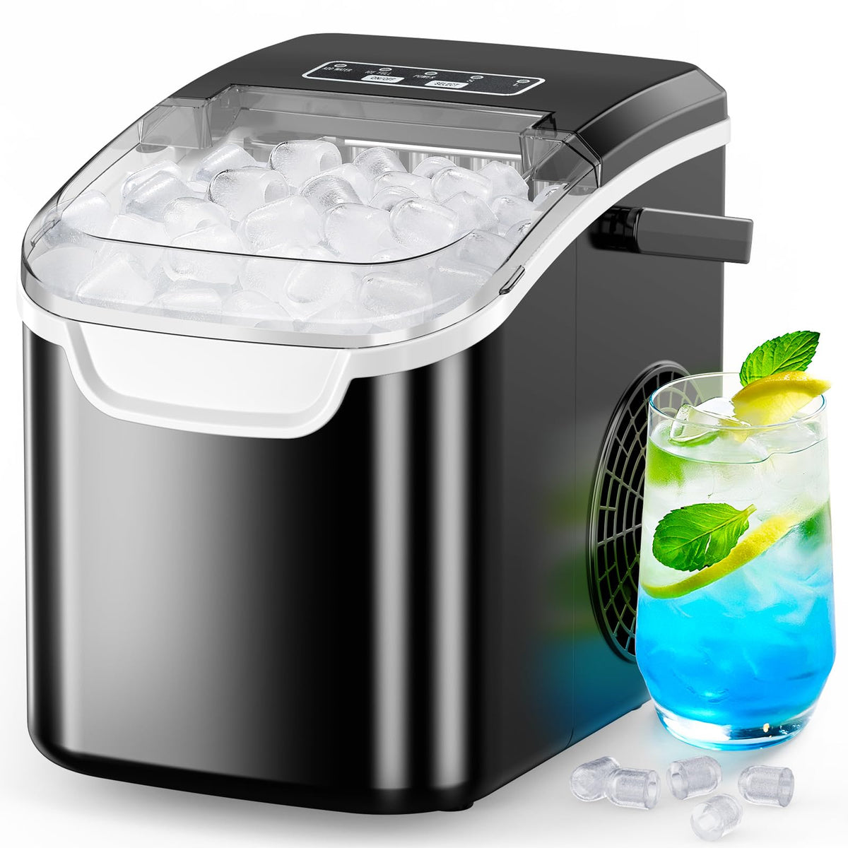 COWSAR Nugget Countertop Ice Maker, Automatic Ice Dispenser, 33 lbs/Day Chewable Pellet Ice Machine with Self-Cleaning & Measured Dispensing, Portable Ice Maker for Home, Kitchen, Office Jansha Store