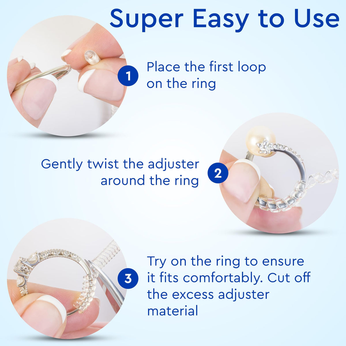 Ring Sizers for Loose Rings – Clip Ring Adjusters in 8 Sizes, Fits Flat Bands Up to 8 mm, Invisible Ring Guards for Women & Men Jansha Store