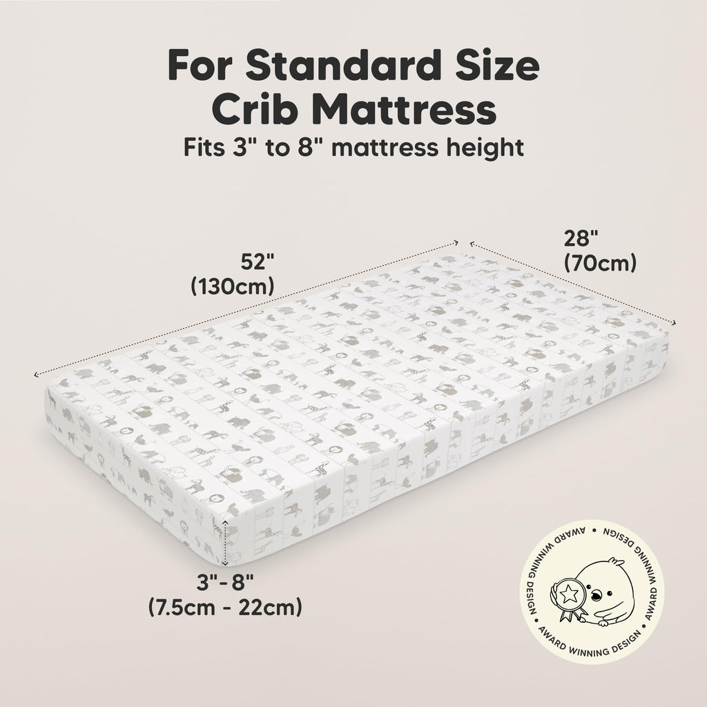 KeaBabies 2pk Organic Cotton Crib Sheets for Boys Girls 52x28, Soft White Jansha Store