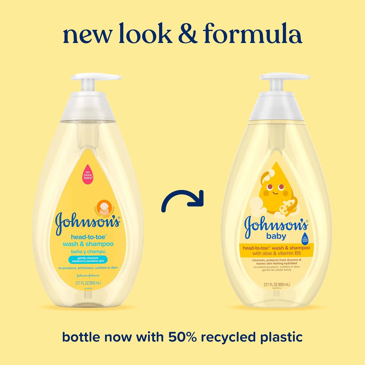 Johnson's Baby Head-to-Toe Wash & Shampoo, Tear Free, 27.1 fl. oz Jansha Store