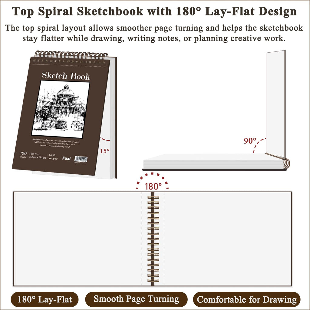 Fuxi Coloring Book & Sketchbook Set, 2-Pack, 9 x 12 in Jansha Store
