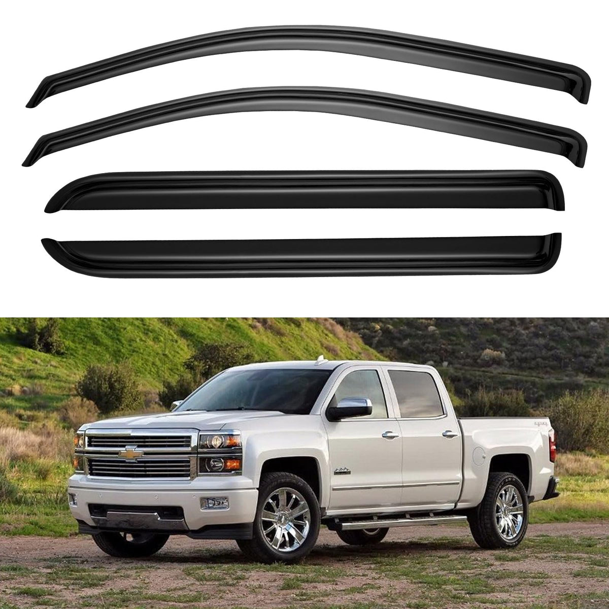 Window Visors Rain Guards for 2015-2026 Ford F150 Crew/SuperCrew Cab Jansha Store