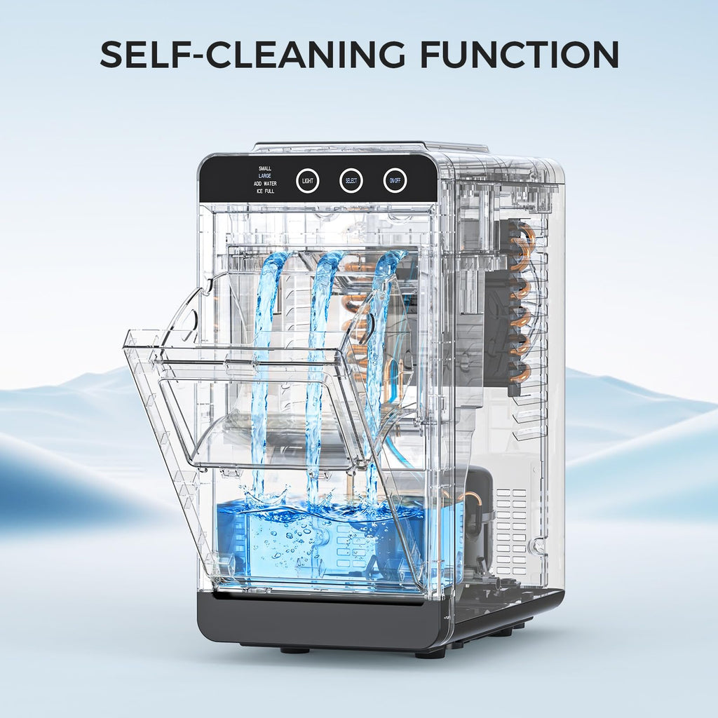 COWSAR Nugget Countertop Ice Maker, Automatic Ice Dispenser, 33 lbs/Day Chewable Pellet Ice Machine with Self-Cleaning & Measured Dispensing, Portable Ice Maker for Home, Kitchen, Office Jansha Store