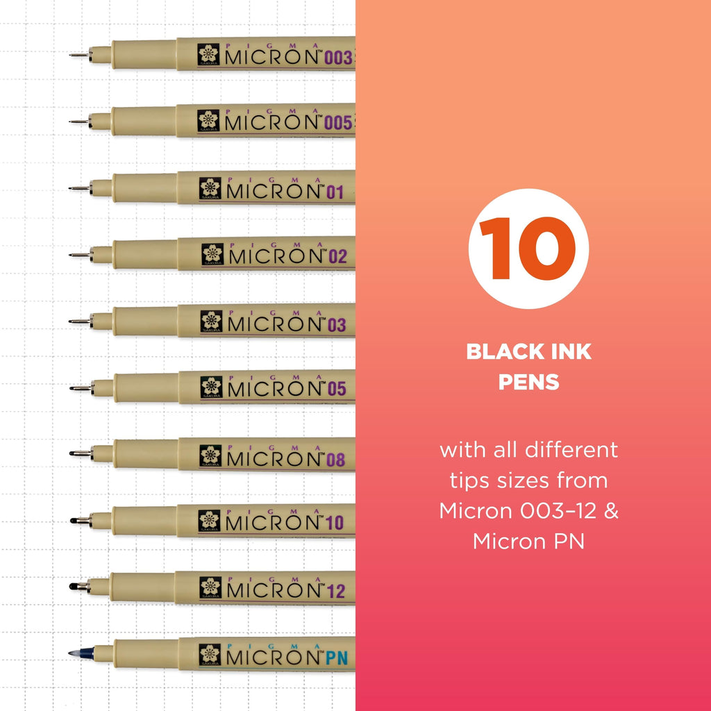 Sakura Pigma Micron Fineliner Pens, Black, Classroom Set, 72 Pack Jansha Store