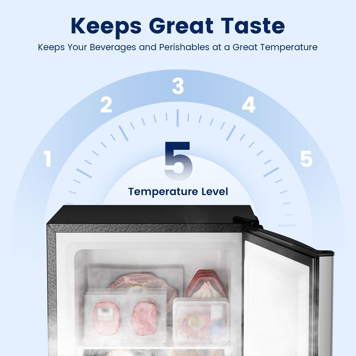 BANGSON 1.1 Cu.ft Upright Mini Freezer for Dorms Apartment, Silver Jansha Store