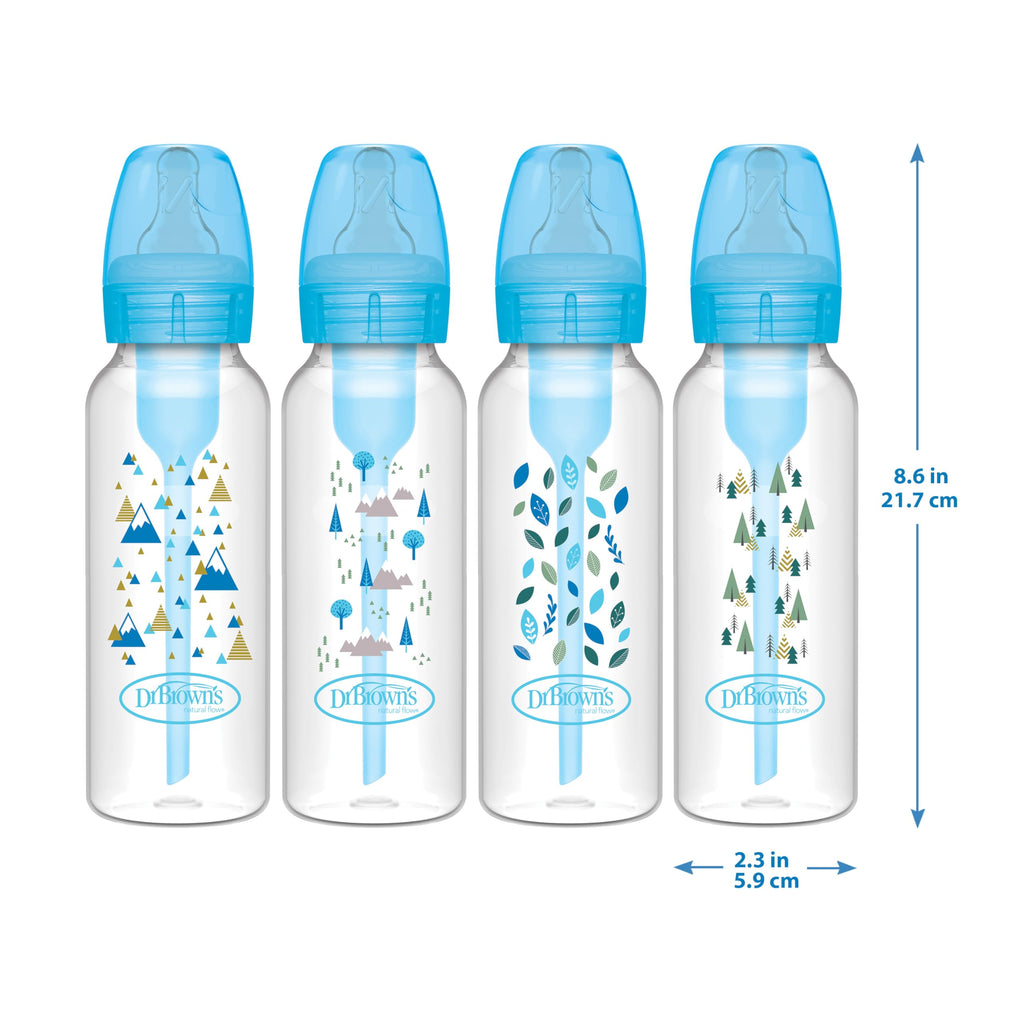 Dr. Brown's Anti-Colic Options+ Narrow Baby Bottle, Clear, 4 oz, 4-Pack Jansha Store
