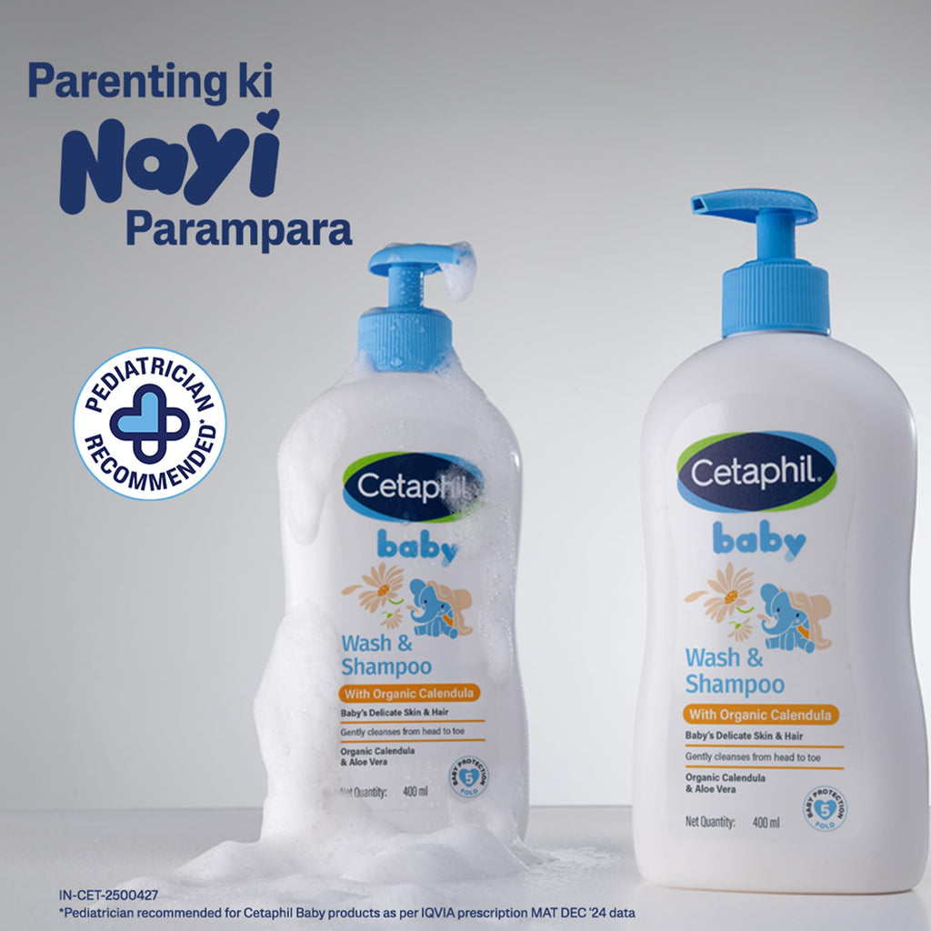 Cetaphil Baby Wash & Shampoo + Lotion, Sensitive Skin, 13.5oz, 2ct Jansha Store