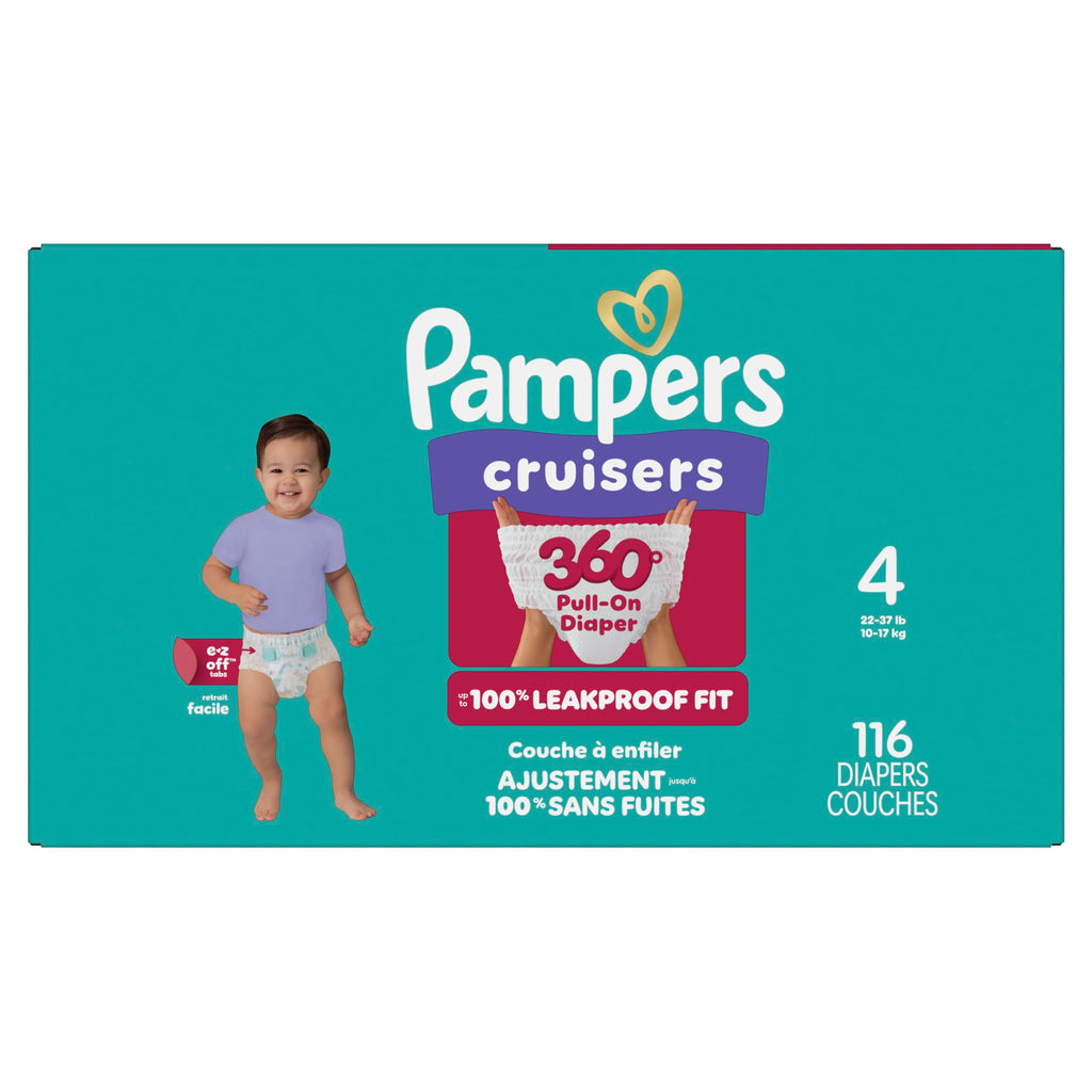 Pampers Diapers - Cruisers 360 - Size 5, 128 Count, up to 100% Leakproof Pull-On Diaper for Active Babies Jansha Store