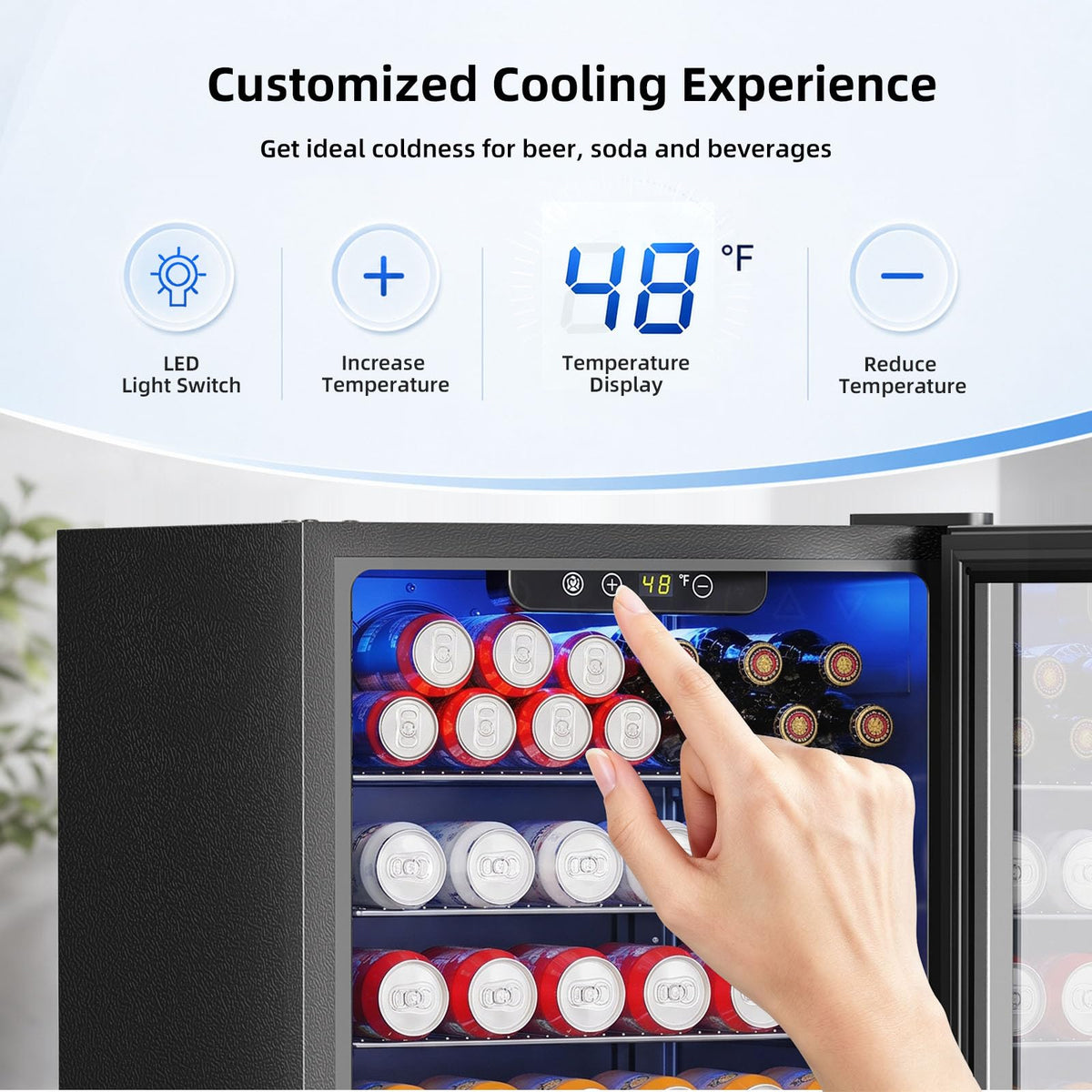Antarctic Star Beverage Refrigerator Cooler 68 Can, Mini Fridge with Glass Door for Beer Drinks Wine,Freestanding Small Fridge with Electronic Temperature Control for Home and Bar,1.7 cu.ft Jansha Store