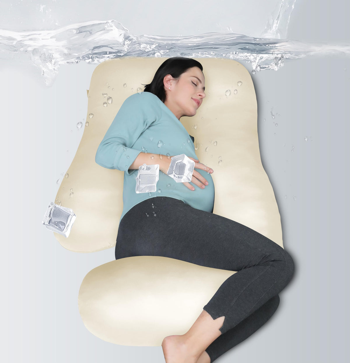 MOON PARK Pregnancy Pillows for Sleeping - U Shaped Full Body Maternity Pillow with Removable Cover - Support for Back, Legs, Belly, HIPS - 65 Inch - Purple Jansha Store