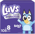 Luvs Size 8 Baby Diapers, Platinum Protection Bluey Diapers for Day & Night,Size 8 (46+ lb), 108 Count Jansha Store