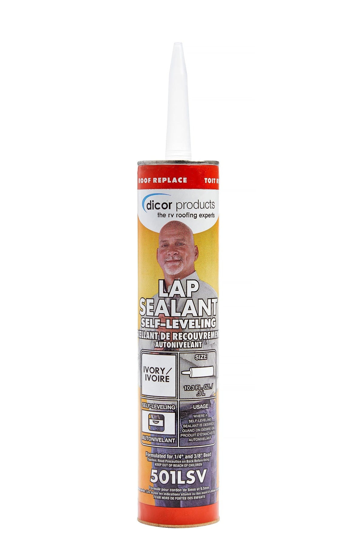 Dicor 501LSW-1 Self-Leveling Lap Sealant, White, 10.3 Oz, RV Roofing Jansha Store